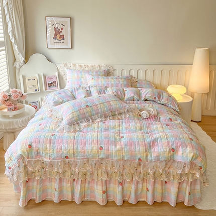 91家纺网 家纺一手货源 找家纺 （总）网红馆 2025新款水洗棉印花床盖四件套