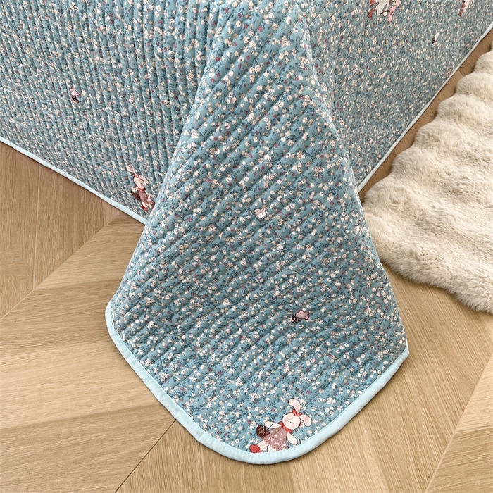 91家纺网 家纺一手货源 找家纺 恒爱 2025新款全棉印花单床盖 公主兔-蓝