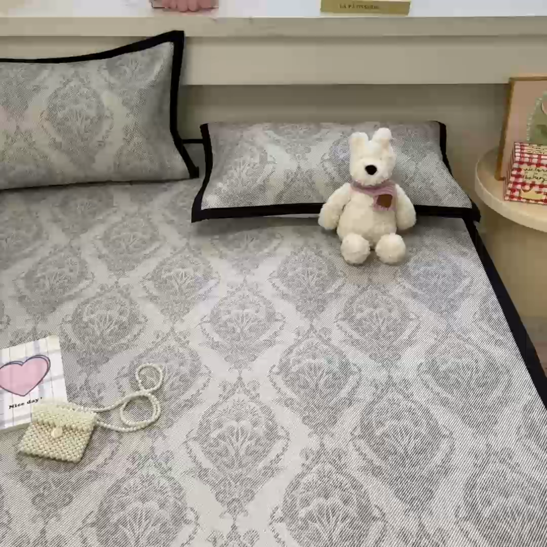 91家纺网 家纺一手货源 找家纺 慕澄家纺 2025新款小清新印花真冰藤系列凉席床席款 床席-威廉