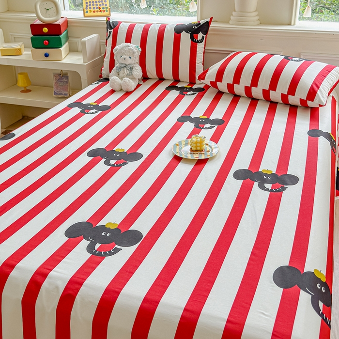 91家纺网 家纺一手货源 找家纺 2025新款全棉床单床笠 嘟嘟小象 床单款