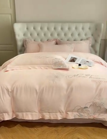 91家纺网 家纺一手货源 找家纺 （总）新方向 2025新款天丝刺绣四件套-时光