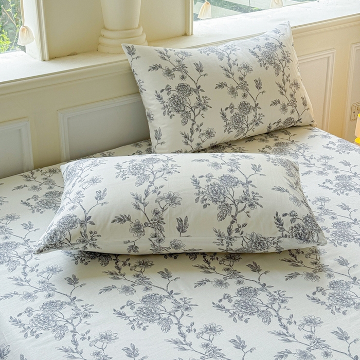 91家纺网 家纺一手货源 找家纺 2025新款全棉床单床笠 白茶 床笠款