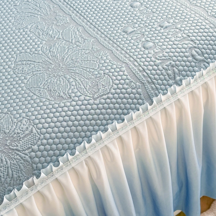 91家纺网 家纺一手货源 找家纺 2025新款冰豆豆凉感床裙凉席席子-花之恋系列冰豆豆床裙凉席-花之恋系列 花之恋-兰色