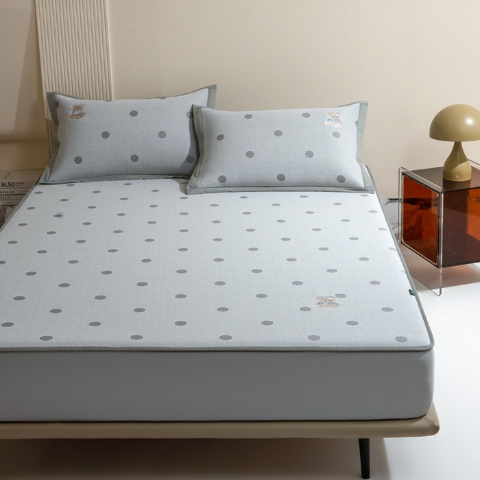 91家纺网 家纺一手货源 找家纺 席世家  2025新款绣花凉感床笠（控价198 218） 格子熊猫