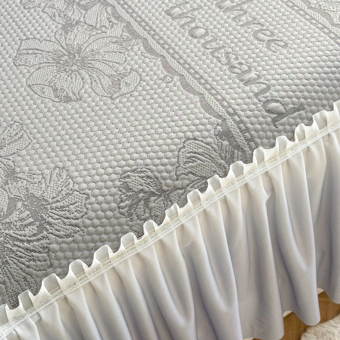 91家纺网 家纺一手货源 找家纺 2025新款冰豆豆凉感床裙凉席席子-花之恋系列冰豆豆床裙凉席-花之恋系列 花之恋 灰色