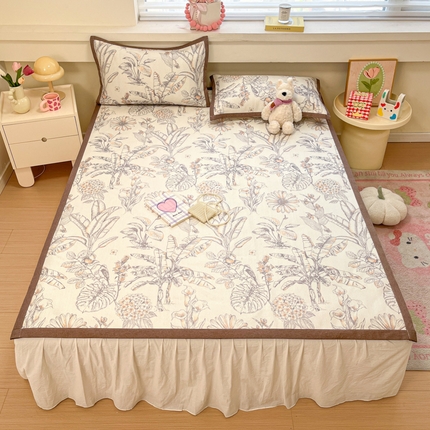 慕澄家纺 2025新款小清新印花真冰藤系列凉席床席款 床席-丛林