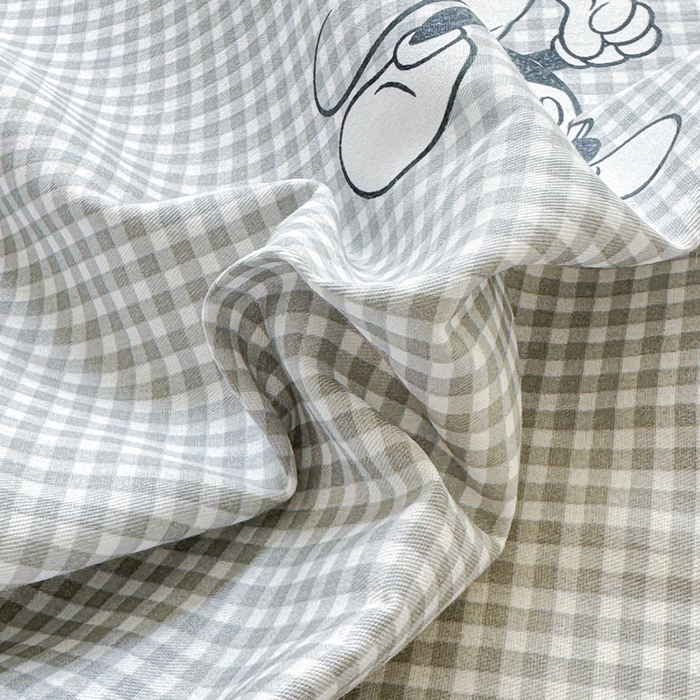 91家纺网 家纺一手货源 找家纺 2025新款全棉床单床笠 灰格米奇 床单款