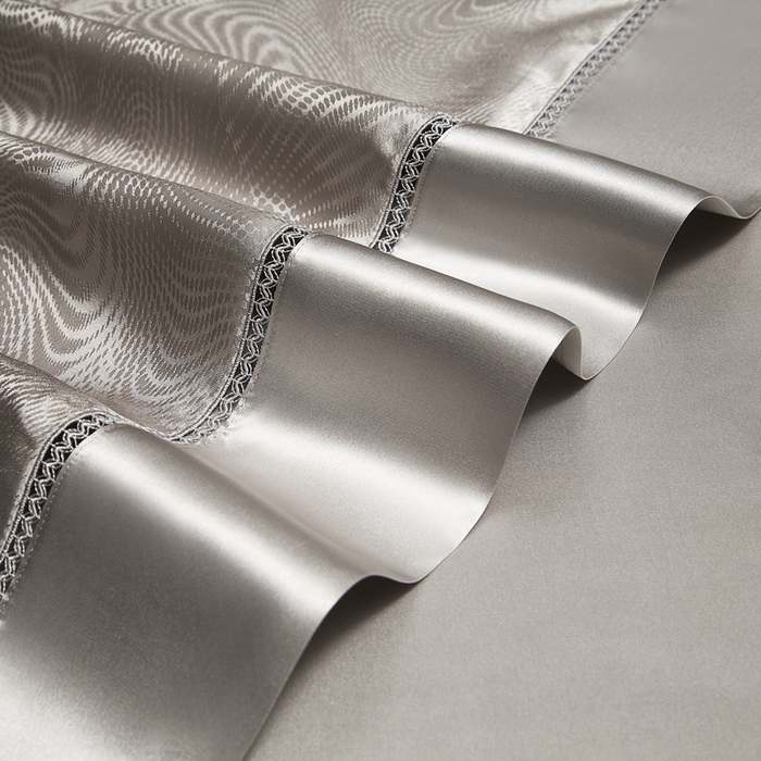 91家纺网 家纺一手货源 找家纺 赫本真丝馆（珍丝纺） 2025新款真丝提花系列四件套 罗蒂娅