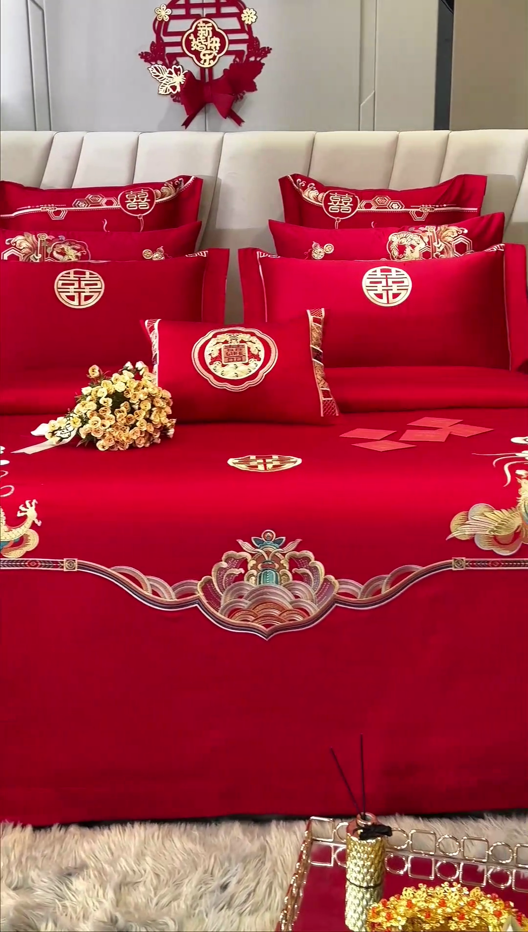 91家纺网 家纺一手货源 找家纺 （总）蒂爵 全棉纯棉100支双面长绒棉简约款婚庆四件套多件套（305系列）