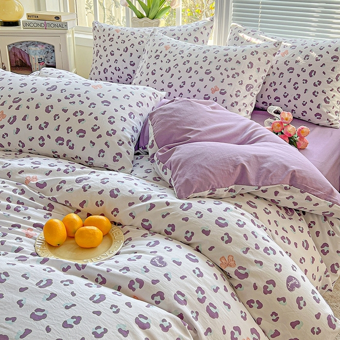 91家纺网 家纺一手货源 找家纺 2025新款水洗云朵糯糯棉简约风ins风小碎花被套床单款床笠款三四件套 么么哒