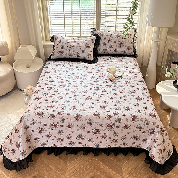 91家纺网 家纺一手货源 找家纺 大麦家纺 2025新款碳光冰丝软凉席夏被四件套 春风细叶