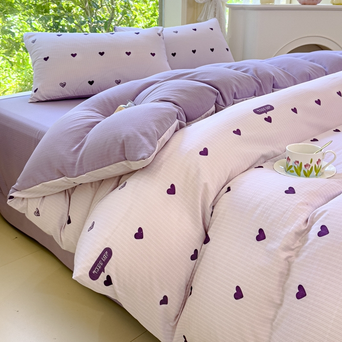 91家纺网 家纺一手货源 找家纺 （总）仟网汇 2025新款亲肤舒适提花小竺棉彩竹棉彩竺棉系列四件套