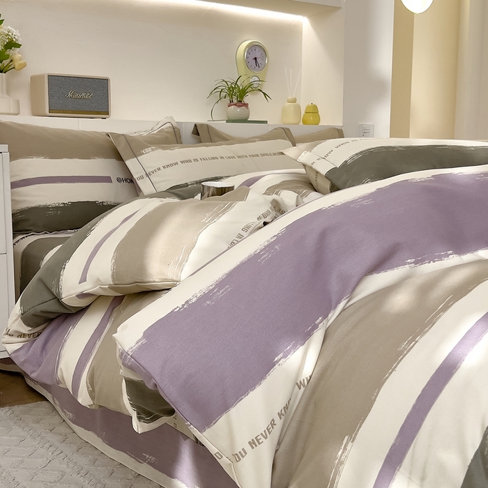 91家纺网 家纺一手货源 找家纺 优品阁 2024新款全棉磨毛四件套 畅想-灰