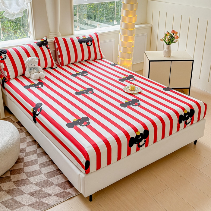 91家纺网 家纺一手货源 找家纺 2025新款全棉床单床笠 嘟嘟小象 床笠款