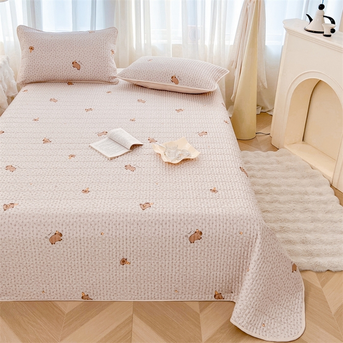 91家纺网 家纺一手货源 找家纺 恒爱 2025新款全棉印花单床盖 卡皮巴拉