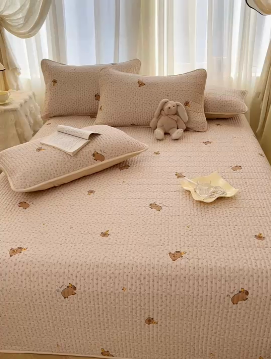 91家纺网 家纺一手货源 找家纺 恒爱 2025新款全棉印花单床盖 卡皮巴拉