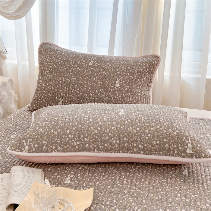 91家纺网 家纺一手货源 找家纺 恒爱 2025新款全棉印花单床盖 瞭望兔-咖