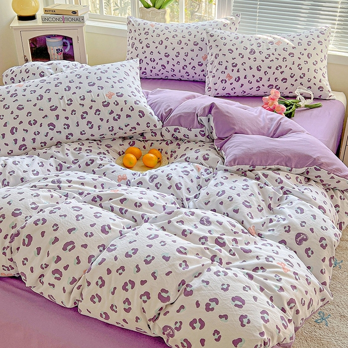 91家纺网 家纺一手货源 找家纺 2025新款水洗云朵糯糯棉简约风ins风小碎花被套床单款床笠款三四件套 么么哒