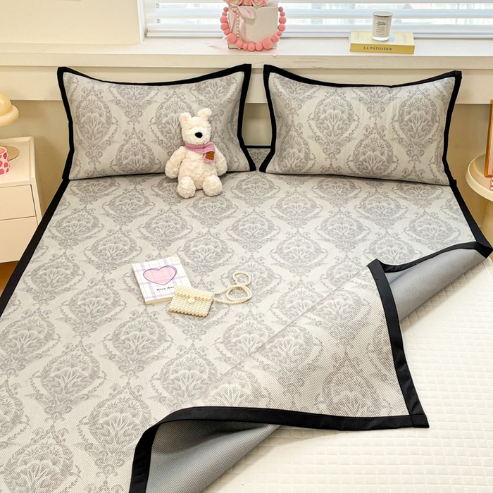 91家纺网 家纺一手货源 找家纺 慕澄家纺 2025新款小清新印花真冰藤系列凉席床席款 床席-威廉