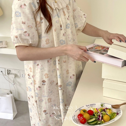 91家纺网 家纺一手货源 找家纺 （总）2025新款有氧纱蕾丝短袖裙