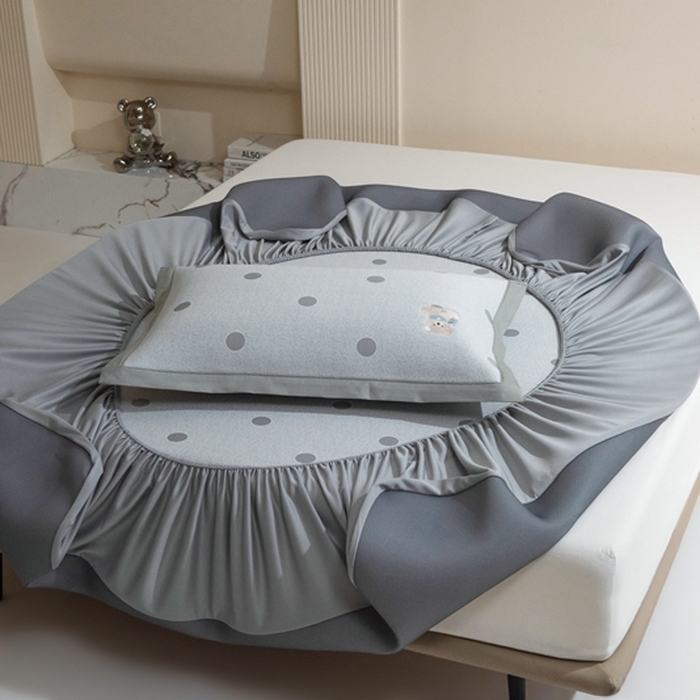 91家纺网 家纺一手货源 找家纺 席世家  2025新款绣花凉感床笠（控价198 218） 格子熊猫