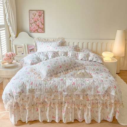 91家纺网 家纺一手货源 找家纺 （总）网红馆 2025新款水洗棉印花床盖四件套