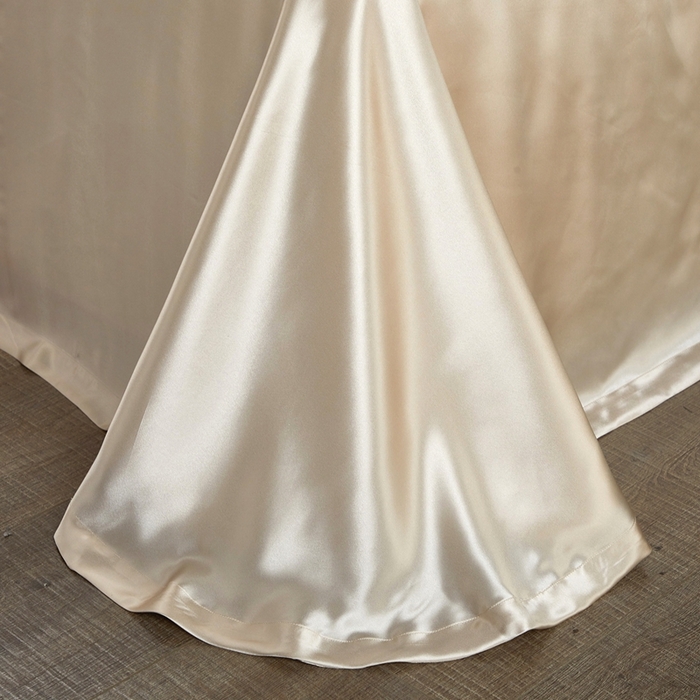 91家纺网 家纺一手货源 找家纺 赫本真丝馆（珍丝纺） 2025新款真丝提花系列四件套 佩德拉-金