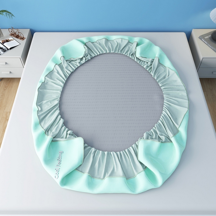 91家纺网 家纺一手货源 找家纺 2025新款云母冰川凉席床笠 云母冰川-绿（床笠）