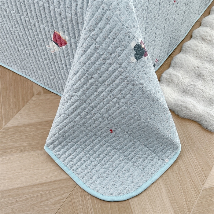 91家纺网 家纺一手货源 找家纺 恒爱 2025新款全棉印花单床盖 公子兔-蓝