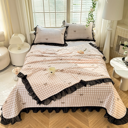 大麦家纺 2025新款碳光冰丝软凉席夏被四件套 布里奥