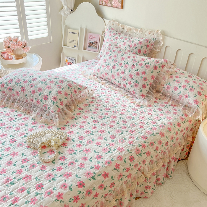 91家纺网 家纺一手货源 找家纺 网红馆 2025新款水洗棉印花床盖四件套 露丝小姐