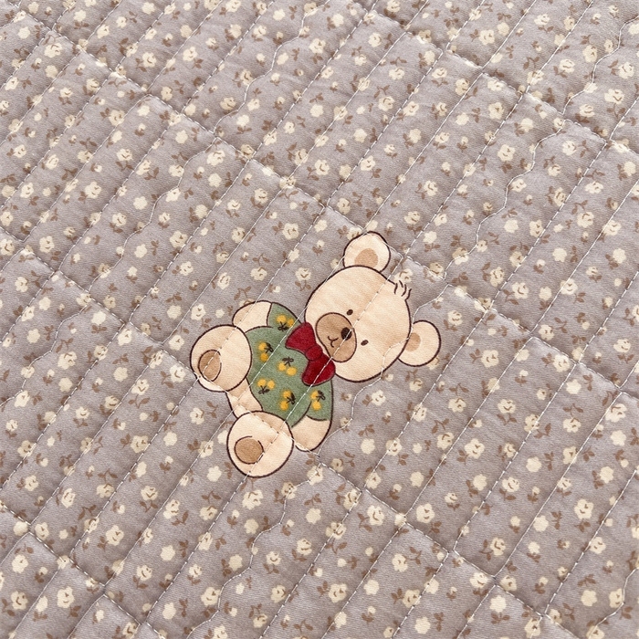 91家纺网 家纺一手货源 找家纺 恒爱 2025新款全棉印花单床盖 呆萌熊-浅咖