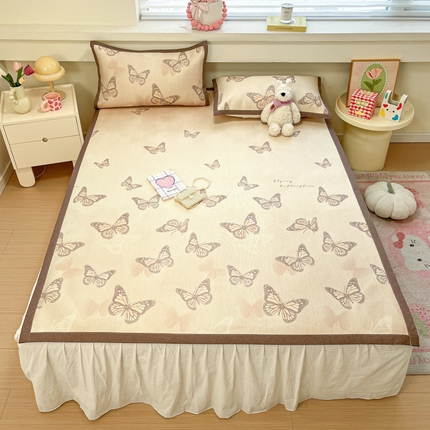 慕澄家纺 2025新款小清新印花真冰藤系列凉席床席款 床席-翩翩蝴蝶