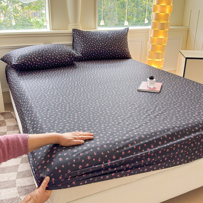 91家纺网 家纺一手货源 找家纺 2025新款全棉床单床笠 繁花 床笠款