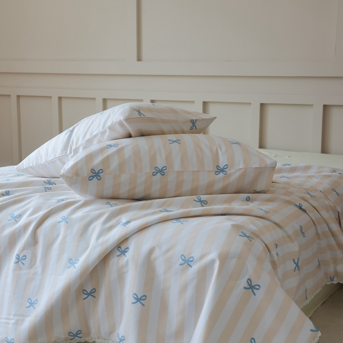 91家纺网 家纺一手货源 找家纺 棉眠 2025新款纯棉花边夏被套件 萝莉点点