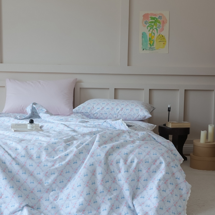 91家纺网 家纺一手货源 找家纺 棉眠 2025新款纯棉花边夏被套件 巴黎周末