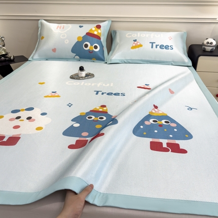 倾慕  2025新款数码大版时尚卡通风冰藤席 可爱小树人