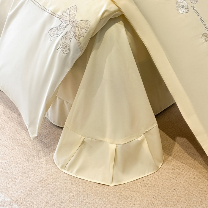 91家纺网 家纺一手货源 找家纺 梧桐家居 2025新款亲肤棉绣花四件套-米勒 米勒-浅黄