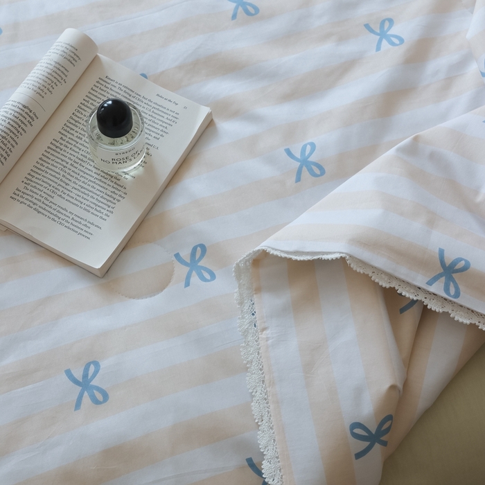 91家纺网 家纺一手货源 找家纺 棉眠 2025新款纯棉花边夏被套件 萝莉点点