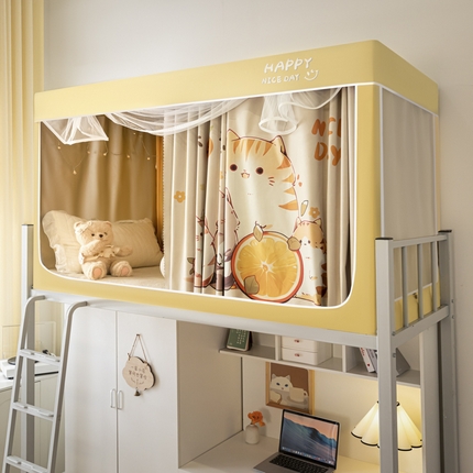 91家纺网 家纺一手货源 找家纺 （总）觅妮家纺 2025新款99%强遮光涂银涂层大版数码印花宿舍学生床帘蚊帐