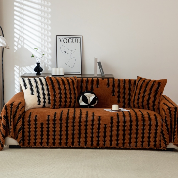 91家纺网 家纺一手货源 找家纺 （总）沐沐 2026新款毛绒款茂林修竹沙发巾