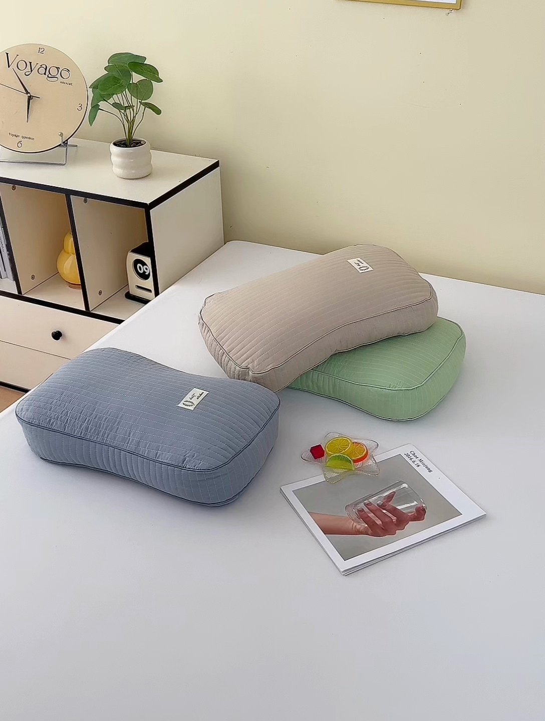 91家纺网 家纺一手货源 找家纺 （总）幸运草2025新款韩版水洗棉砂洗纯荞麦壳面包枕芯护颈椎全荞麦枕