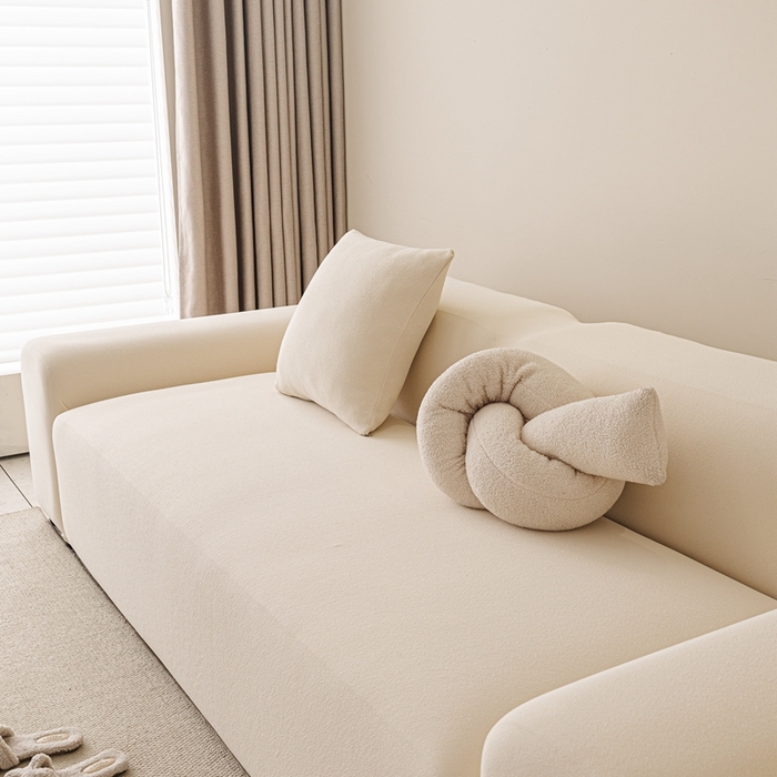 91家纺网 家纺一手货源 找家纺 沐沐家纺  2026新款素鸢沙发套 米白 抱枕套