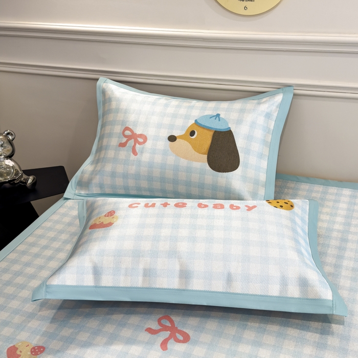 91家纺网 家纺一手货源 找家纺 倾慕  2025新款数码大版时尚卡通风冰藤席 BABY狗