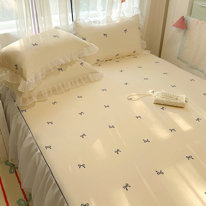 91家纺网 家纺一手货源 找家纺 （总）老K (原美阁）2025年新款双层雪纺床裙款冰丝空调软席三件套