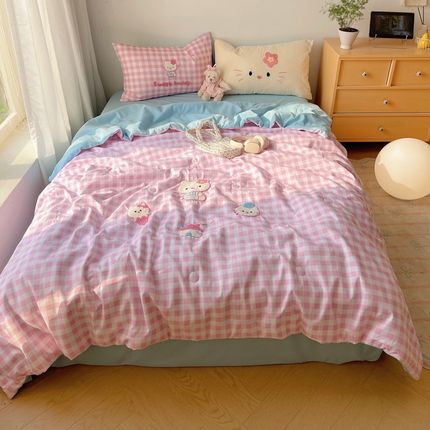 桃喜 2025新款水洗棉毛巾绣单夏被被子被芯夏被套件（非全棉）系列1 甜品猫猫