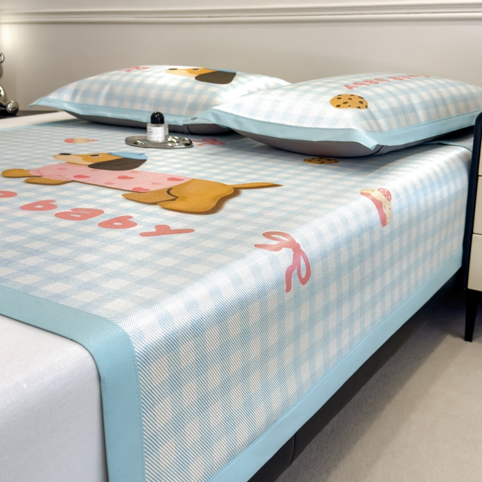 91家纺网 家纺一手货源 找家纺 （总）倾慕  2025新款数码大版时尚卡通风冰藤席