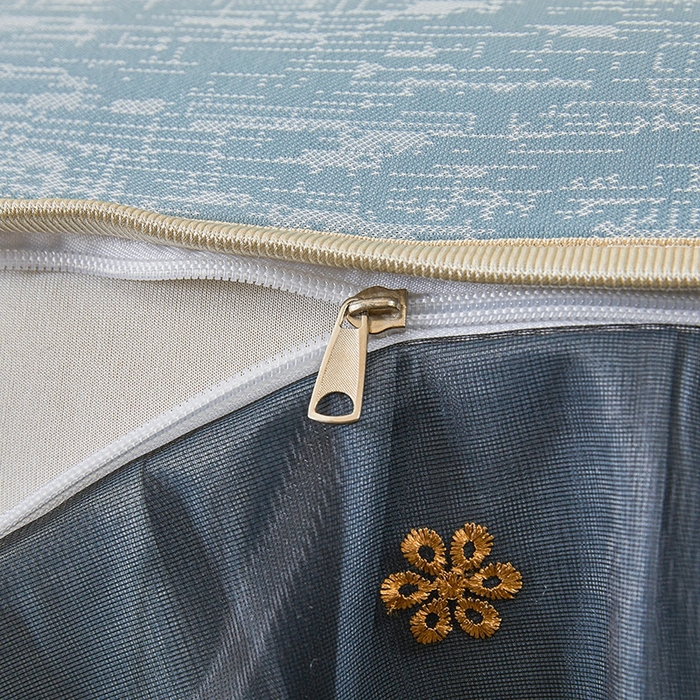 91家纺网 家纺一手货源 找家纺 （总）情恒家纺   2025新款提花PE海洋丝可脱卸床裙席三件套