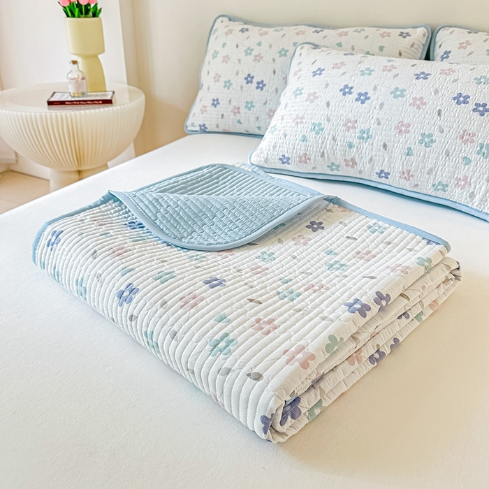 91家纺网 家纺一手货源 找家纺 （总）橘夏家纺2025爆款棉感珍珠绸印花床盖三件套