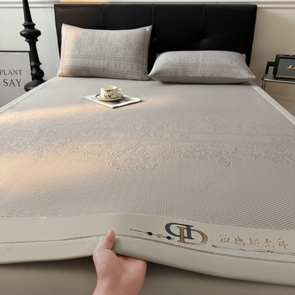 怡源梦家纺2025新款冰豆豆凉席三件套-巴黎世家系列 巴黎世家 香槟色